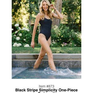 Black Stripe Simplicity One-Piece Swimsuit